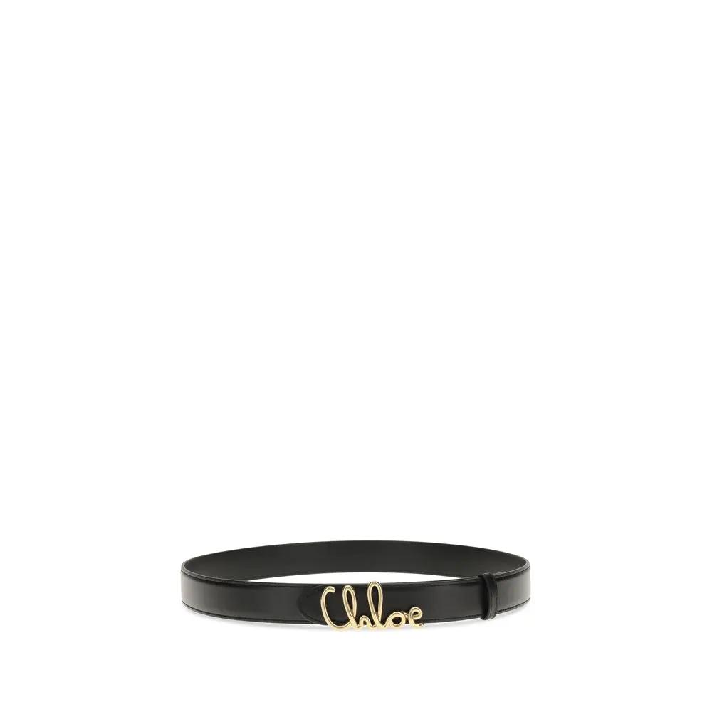Ceinture Chloé en cuir de veau noir Bos Taurus