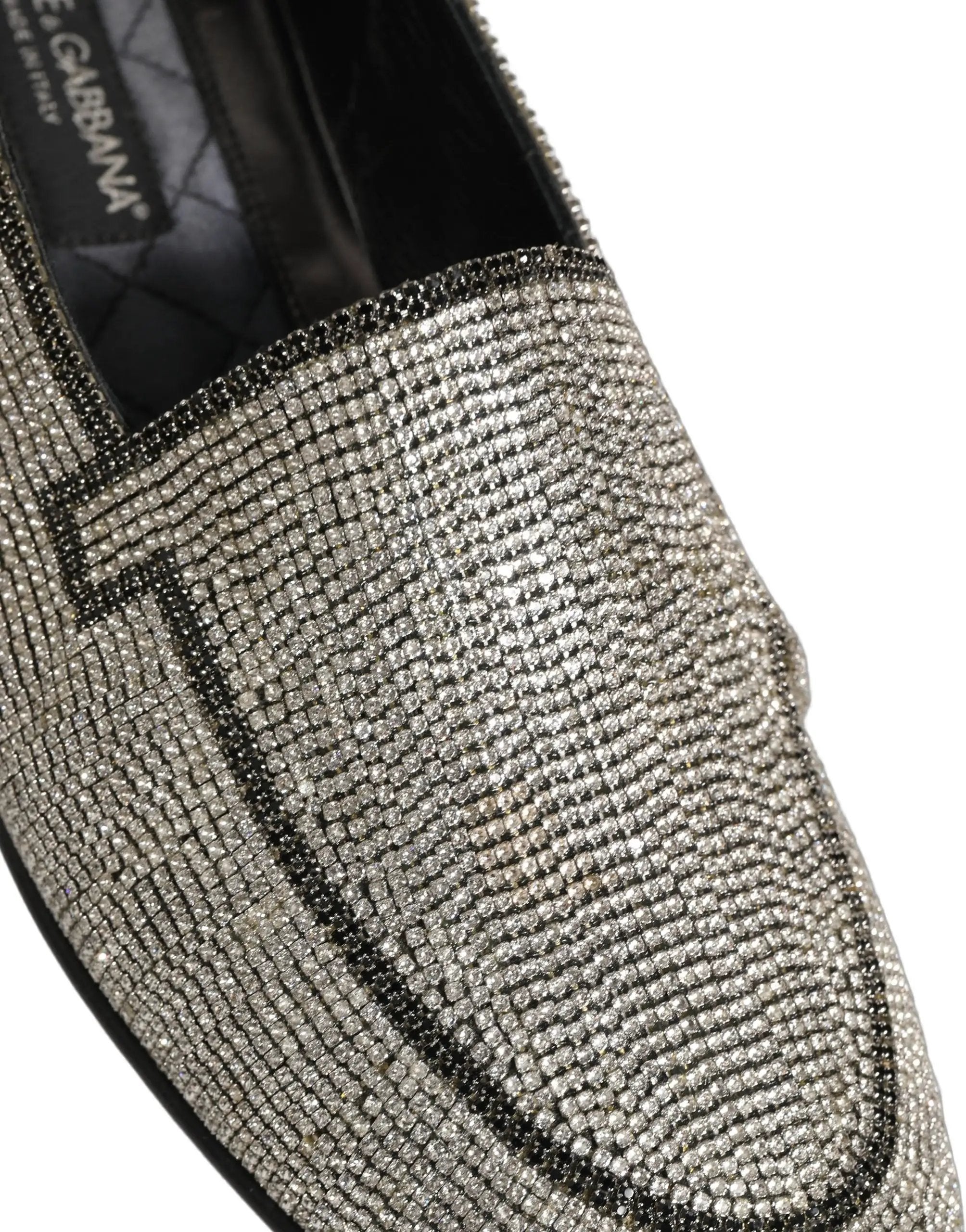 Mocassins pour Hommes Dolce & Gabbana en Argent Ornés de Cristaux