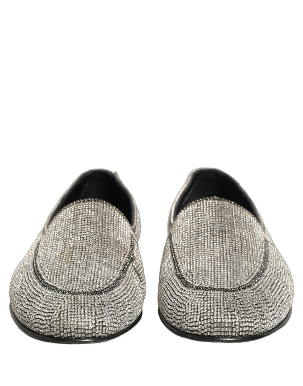 Mocassins pour Hommes Dolce & Gabbana en Argent Ornés de Cristaux