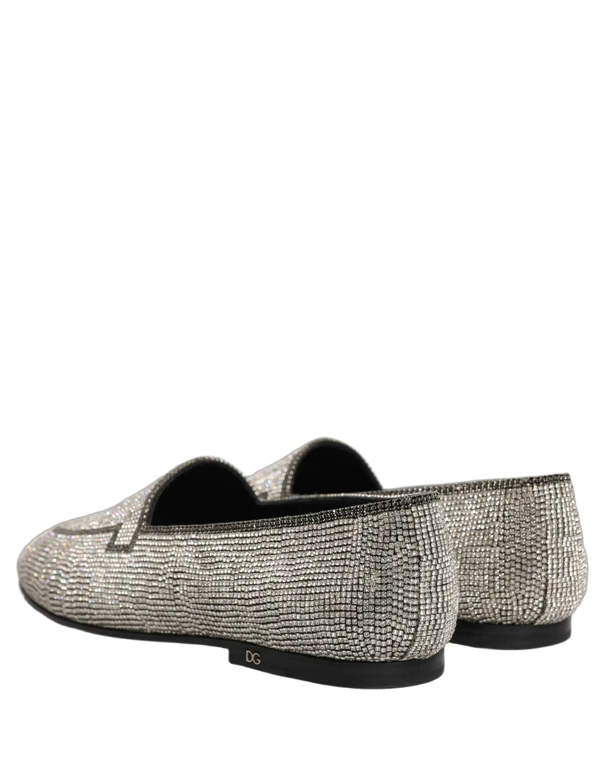 Mocassins pour Hommes Dolce & Gabbana en Argent Ornés de Cristaux