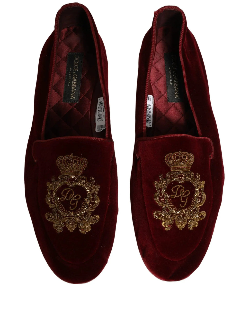 Chaussures mocassins Dolce & Gabbana en velours marron avec broderie couronne