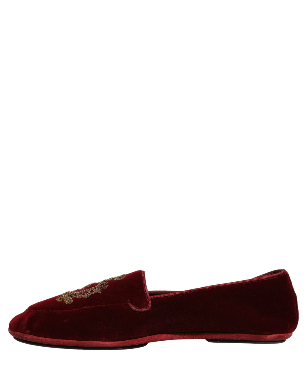 Chaussures mocassins Dolce & Gabbana en velours marron avec broderie couronne