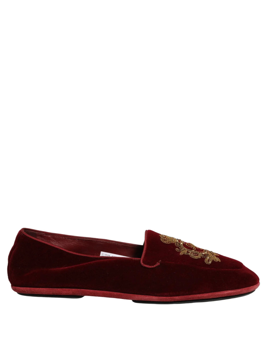 Chaussures mocassins Dolce & Gabbana en velours marron avec broderie couronne