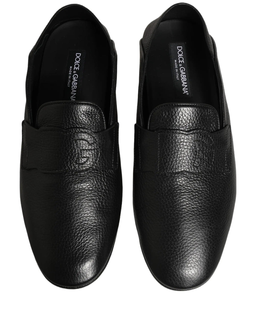 Dolce & Gabbana Black Deerskin Leather Driver Loafers Shoes