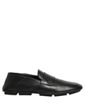 Dolce & Gabbana Black Deerskin Leather Driver Loafers Shoes