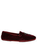 Mocassins de ville rouges en suède orné pour homme Dolce & Gabbana