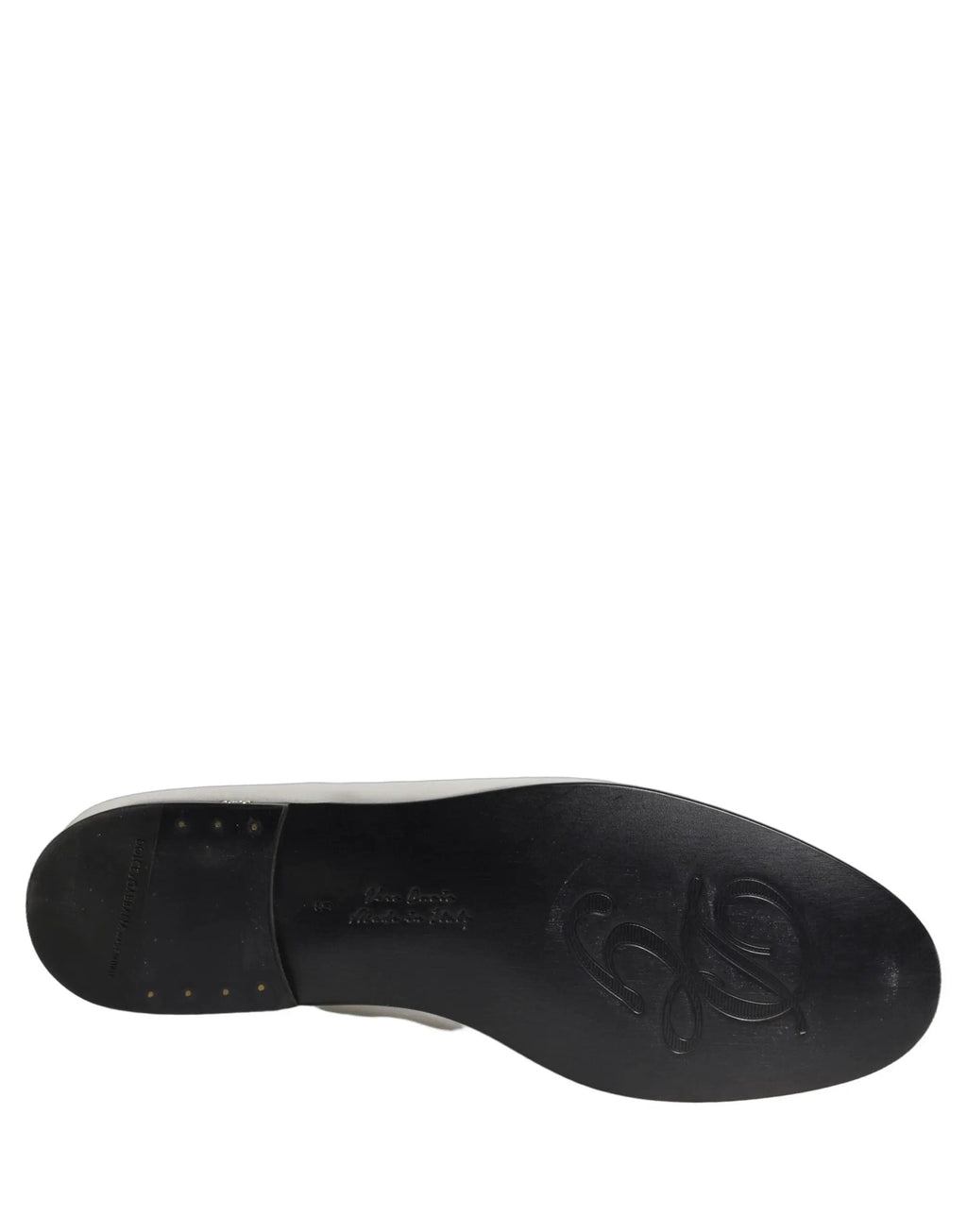 Dolce & Gabbana Silver Leather DG Logo Slip On Loafers Shoes