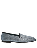 Mocassins Dolce & Gabbana en lurex bleu à paillettes avec logo DG