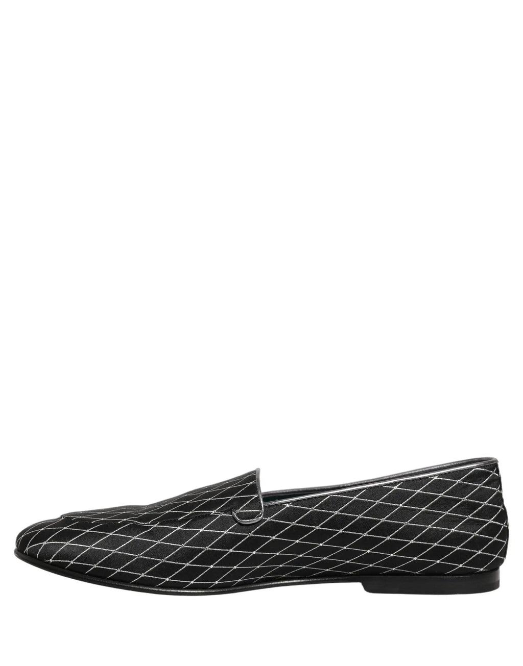 Chaussures Loafers Dolce & Gabbana en Velours Noir et losanges cousus