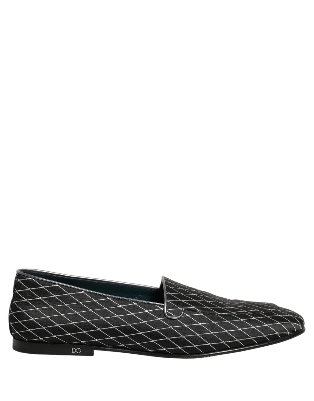 Chaussures Loafers Dolce & Gabbana en Velours Noir et losanges cousus