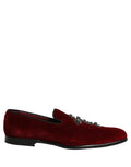 Mocassins Dolce & Gabbana bordeaux en daim croisé à enfiler
