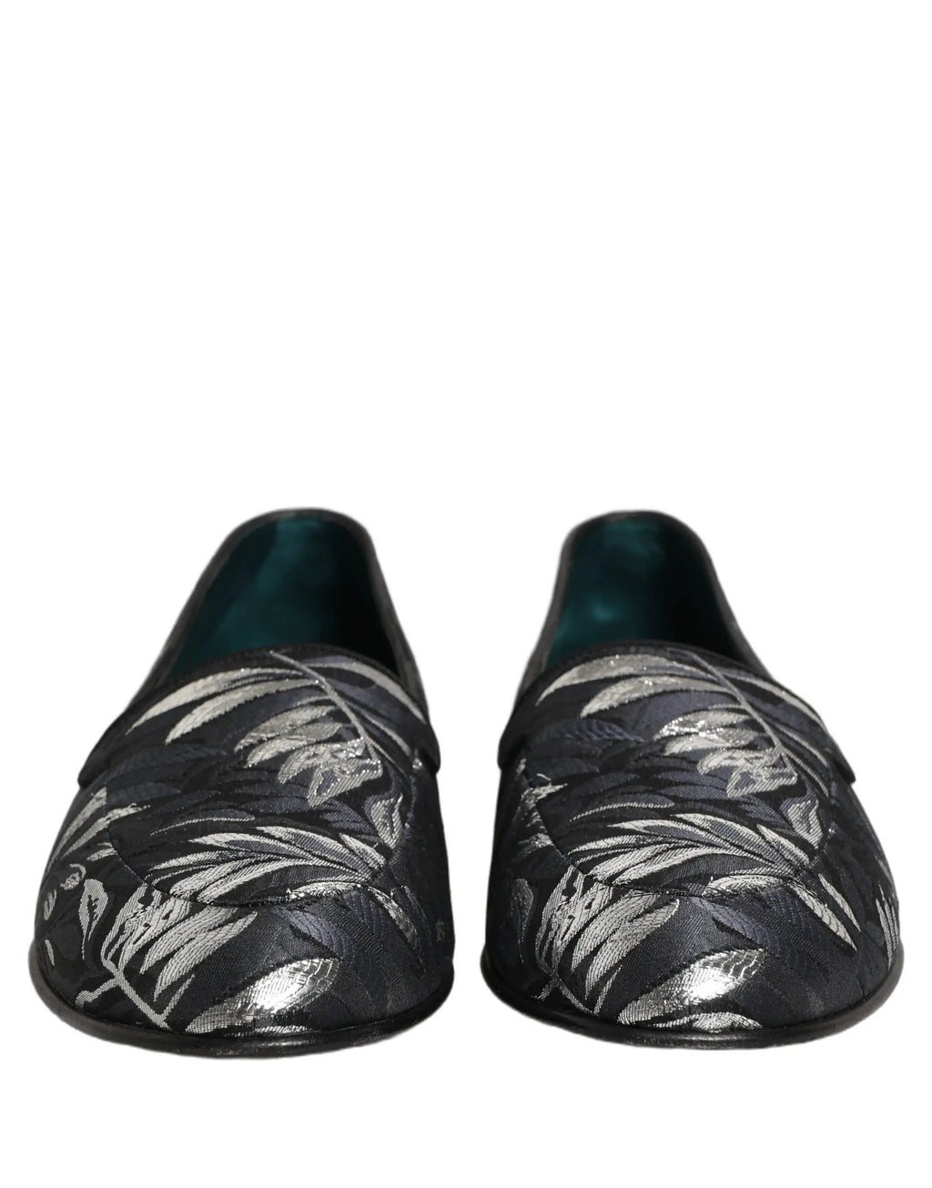 Dolce & Gabbana Mocassins Homme Broderie Feuilles Noires