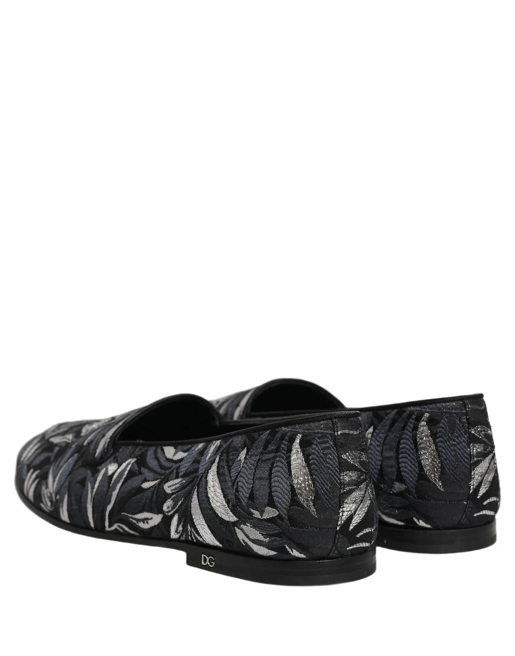 Dolce & Gabbana Mocassins Homme Broderie Feuilles Noires