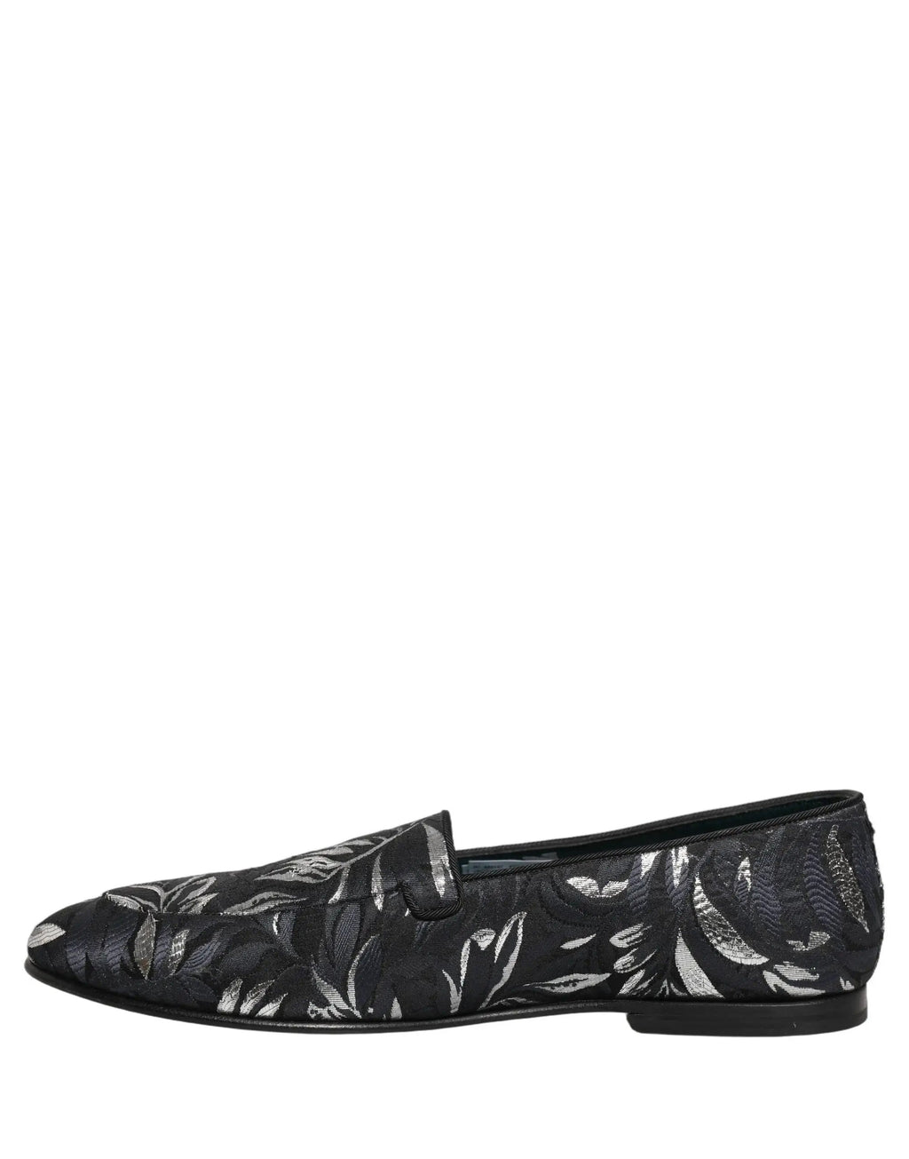 Dolce & Gabbana Mocassins Homme Broderie Feuilles Noires