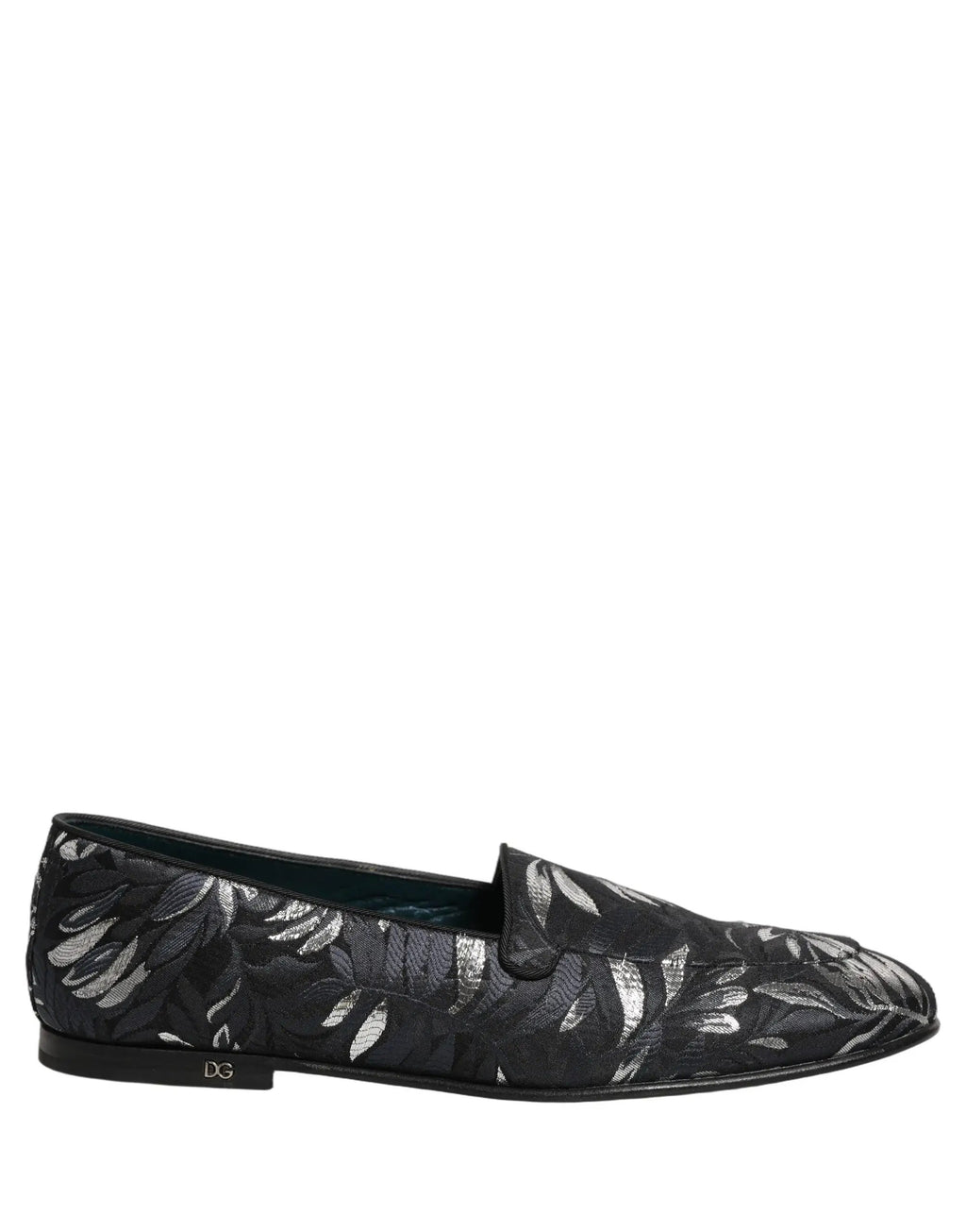 Dolce & Gabbana Mocassins Homme Broderie Feuilles Noires
