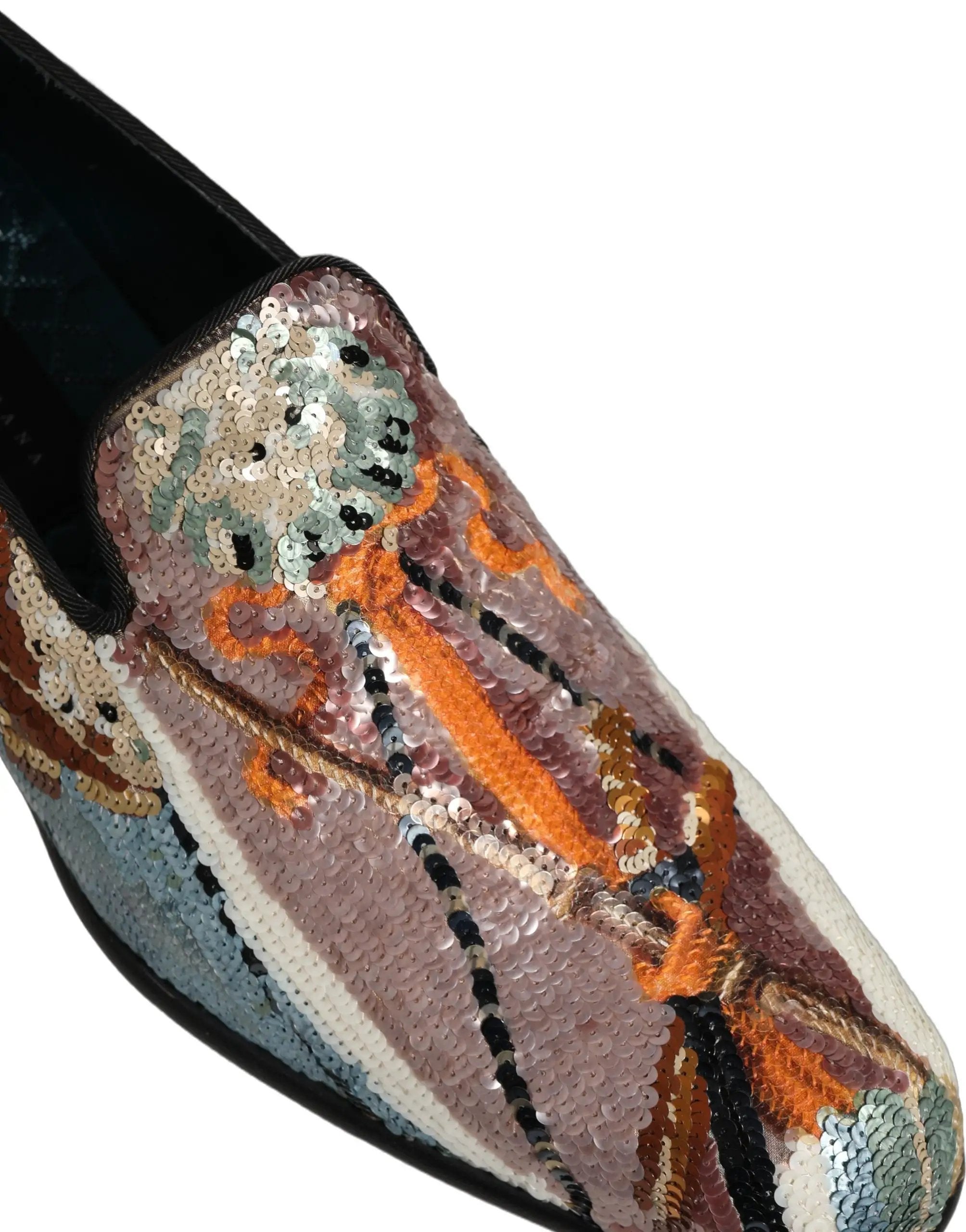 Chaussures Mocassins Dolce & Gabbana en Sequins Brodés Multicolores