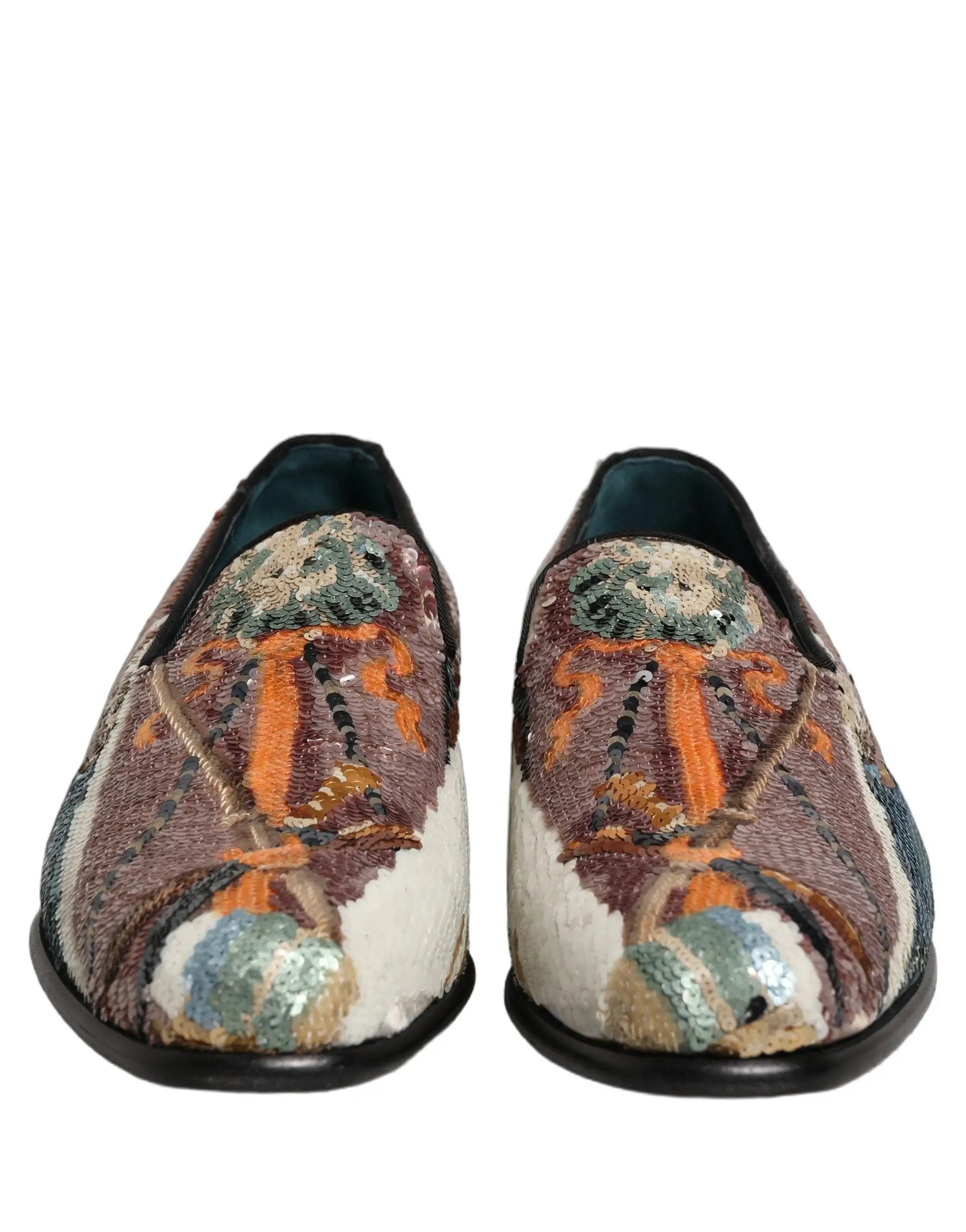 Chaussures Mocassins Dolce & Gabbana en Sequins Brodés Multicolores