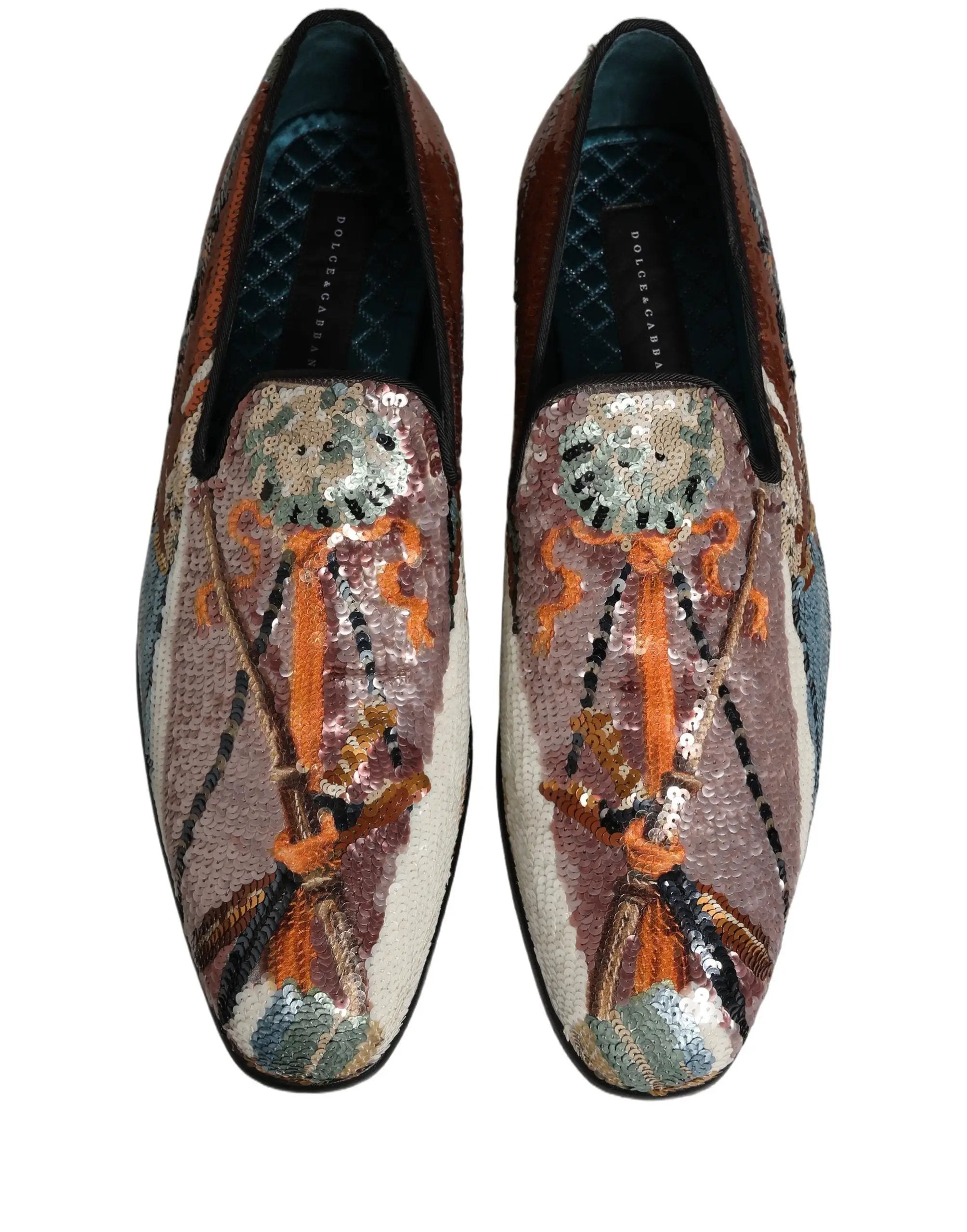 Chaussures Mocassins Dolce & Gabbana en Sequins Brodés Multicolores