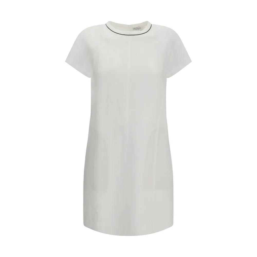 Brunello Cucinelli White Viscose Casual Dress