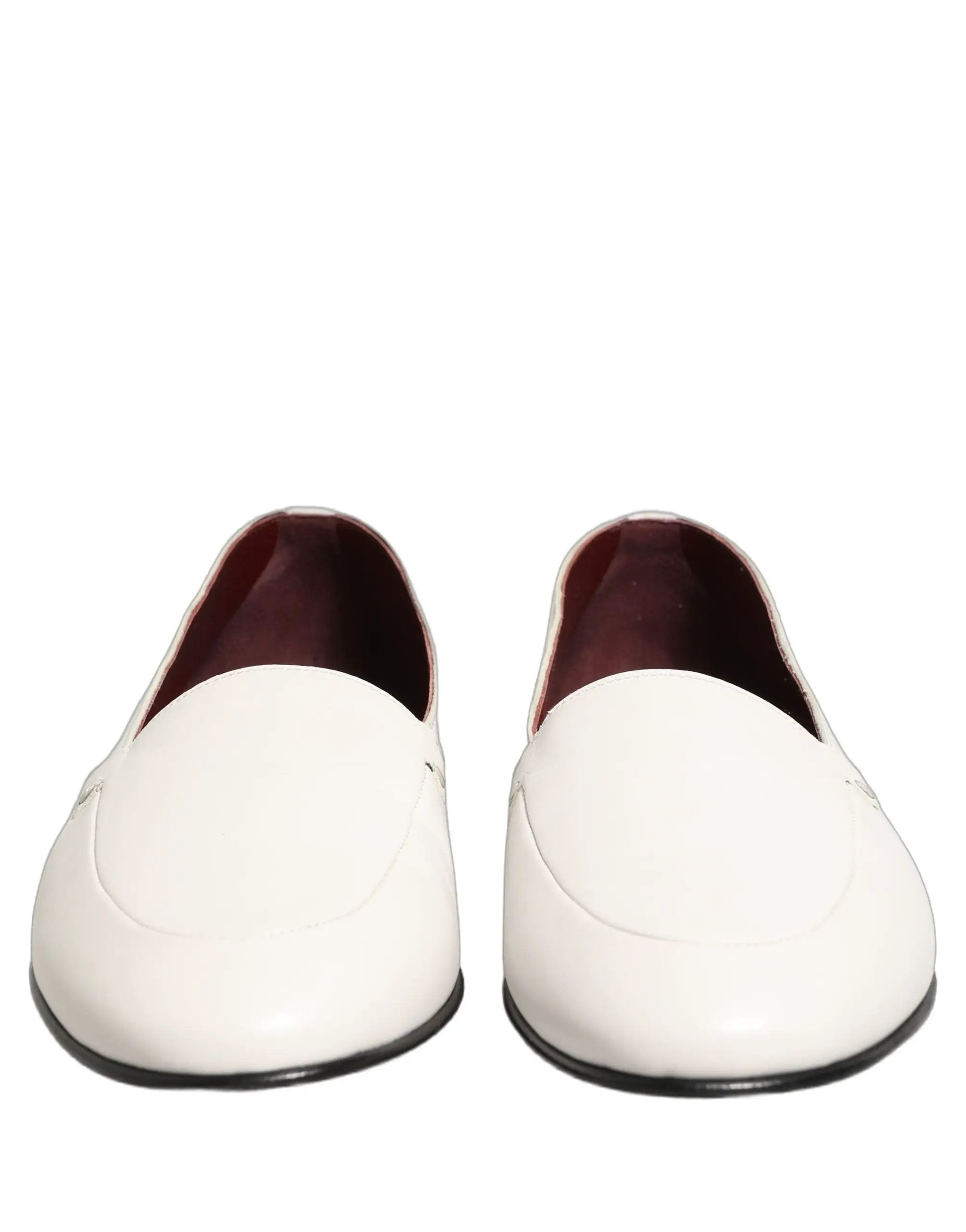 Mocassins pour Homme Dolce & Gabbana en Cuir Blanc avec Logo à Enfiler