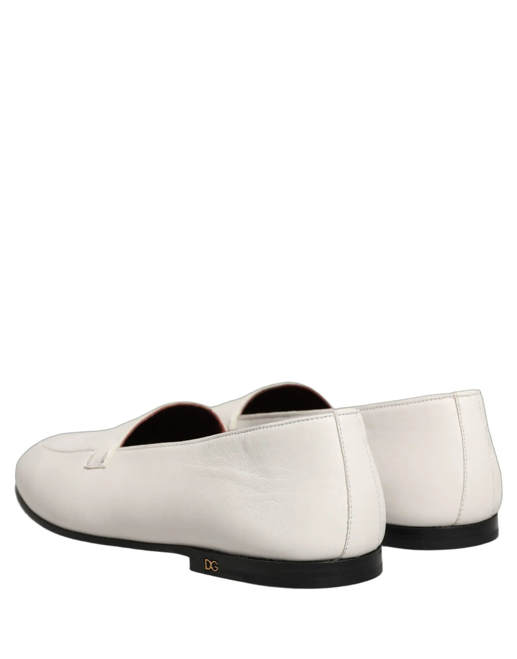 Mocassins pour Homme Dolce & Gabbana en Cuir Blanc avec Logo à Enfiler