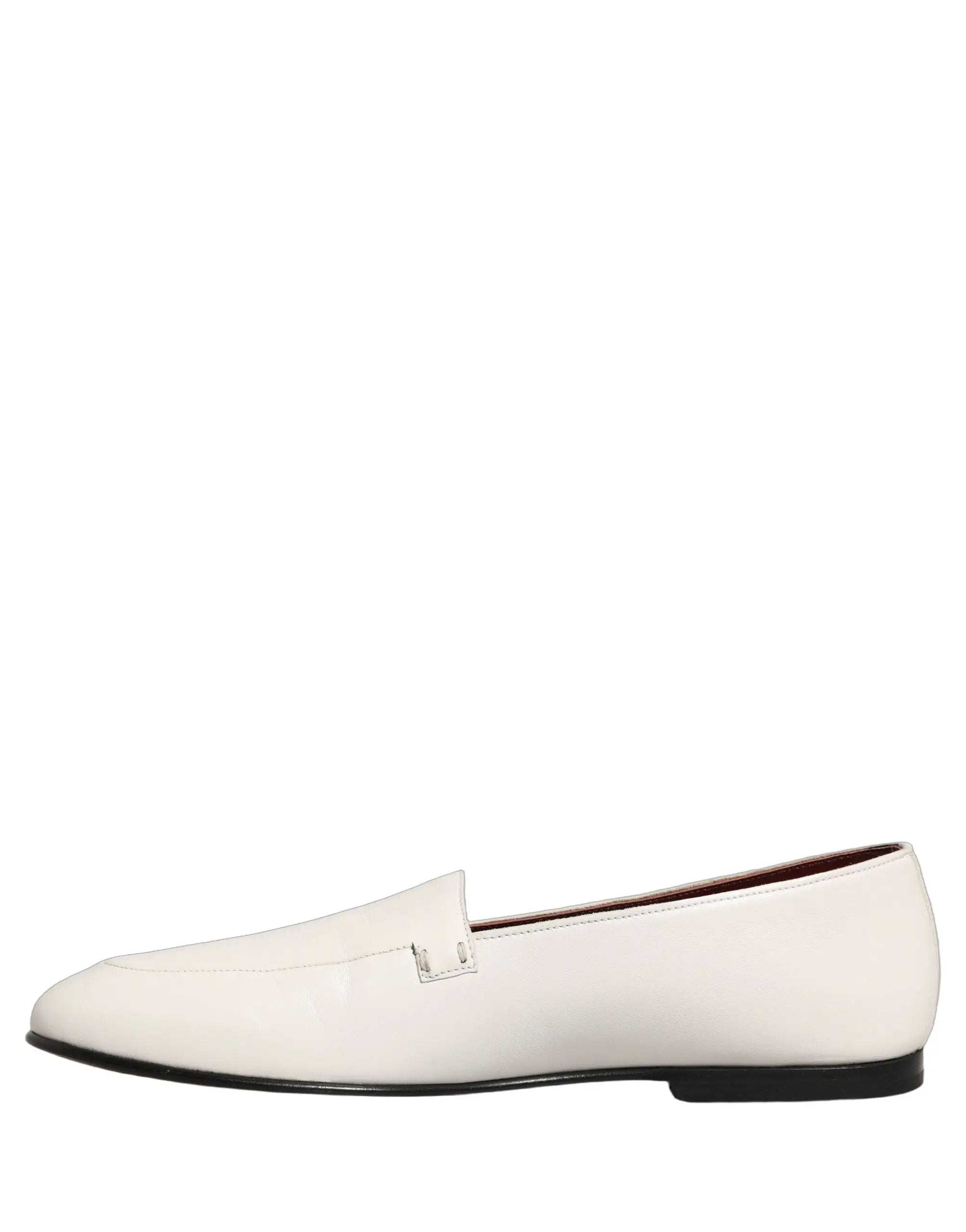 Mocassins pour Homme Dolce & Gabbana en Cuir Blanc avec Logo à Enfiler