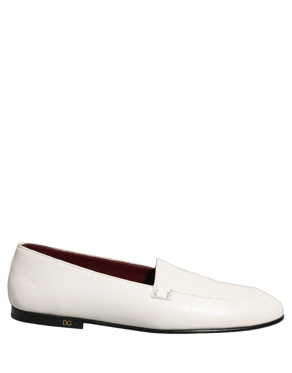 Mocassins pour Homme Dolce & Gabbana en Cuir Blanc avec Logo à Enfiler
