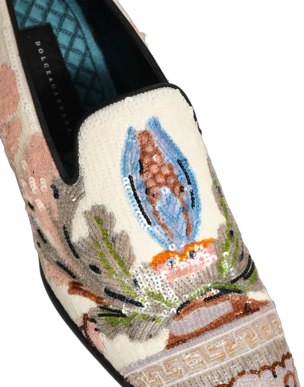 Dolce & Gabbana Multicolor Sequin Embroidered Loafers Shoes