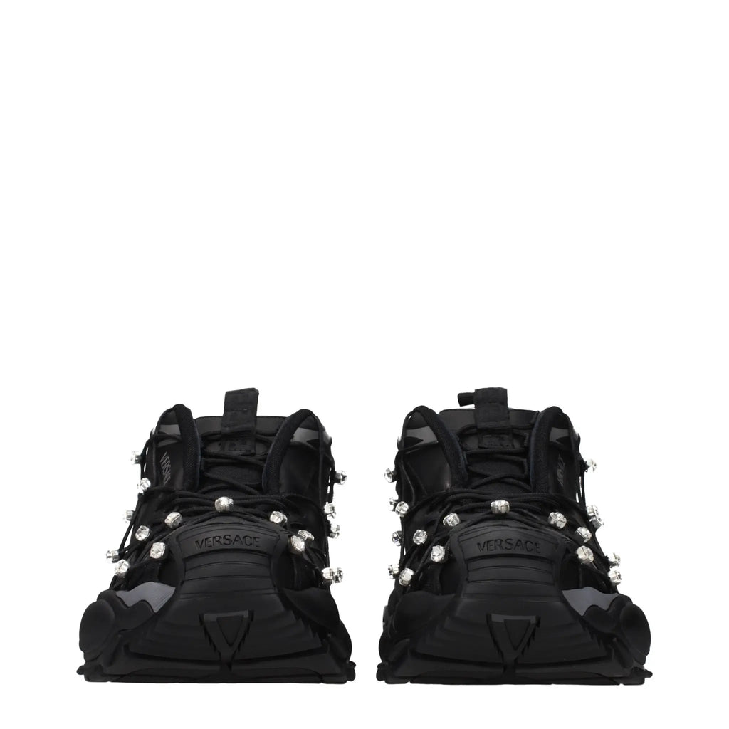 Versace Black Fabric Chunky Sneakers