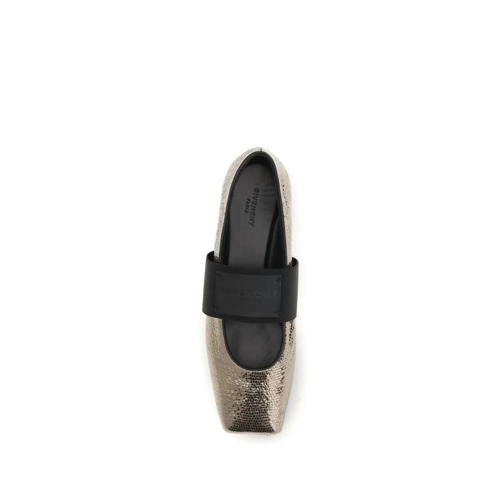 Givenchy Gold Calf Leather Bos Taurus Ballet Flats