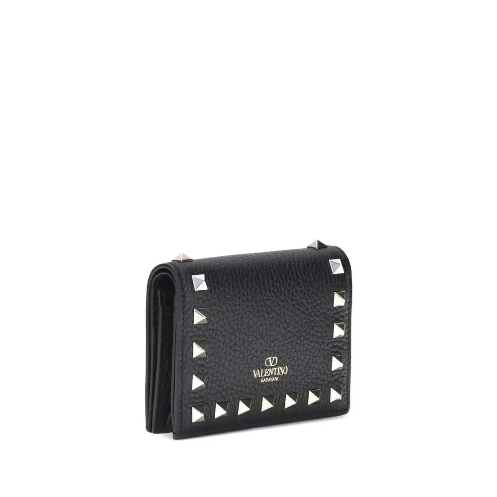 Portefeuille Valentino Garavani Bos Taurus en cuir de veau noir