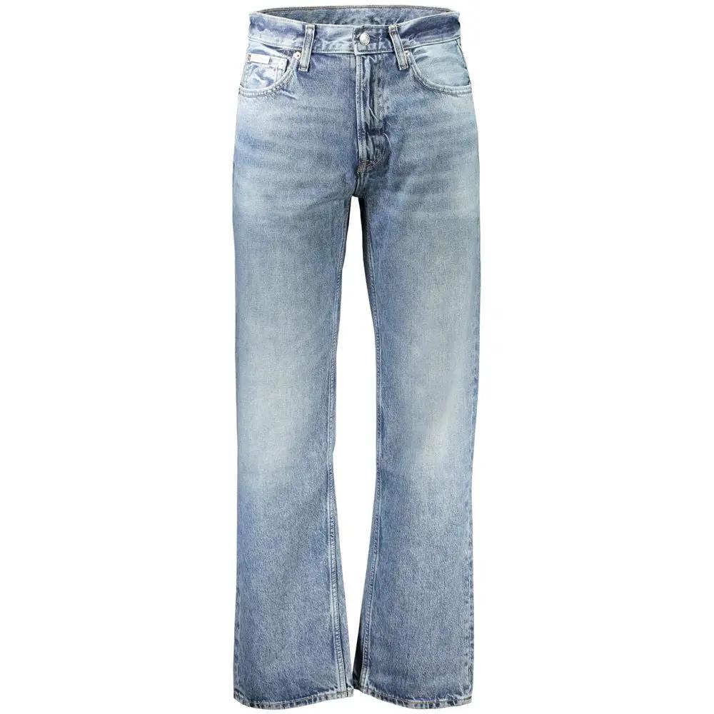 Jean droit en coton bleu Calvin Klein
