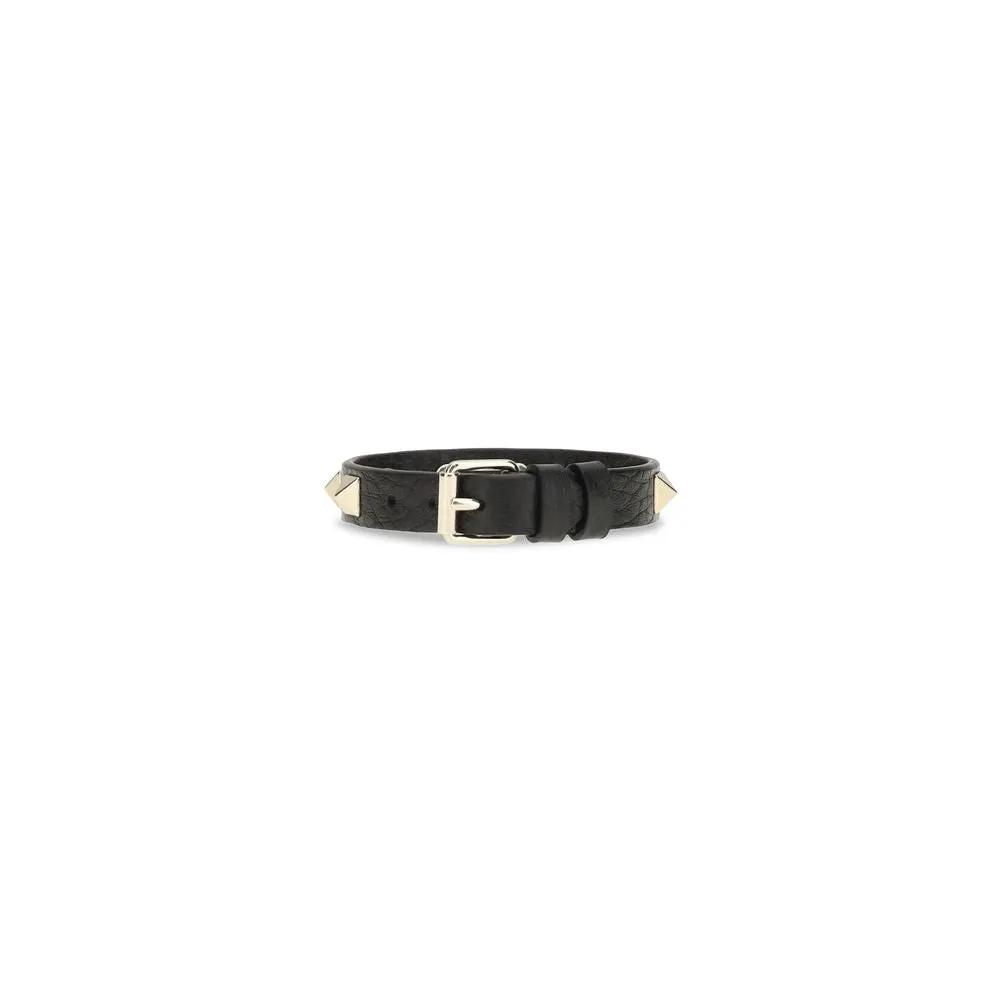 Bracelet noir cuir Rockstud femme – Valentino Garavani accessoire AW26
