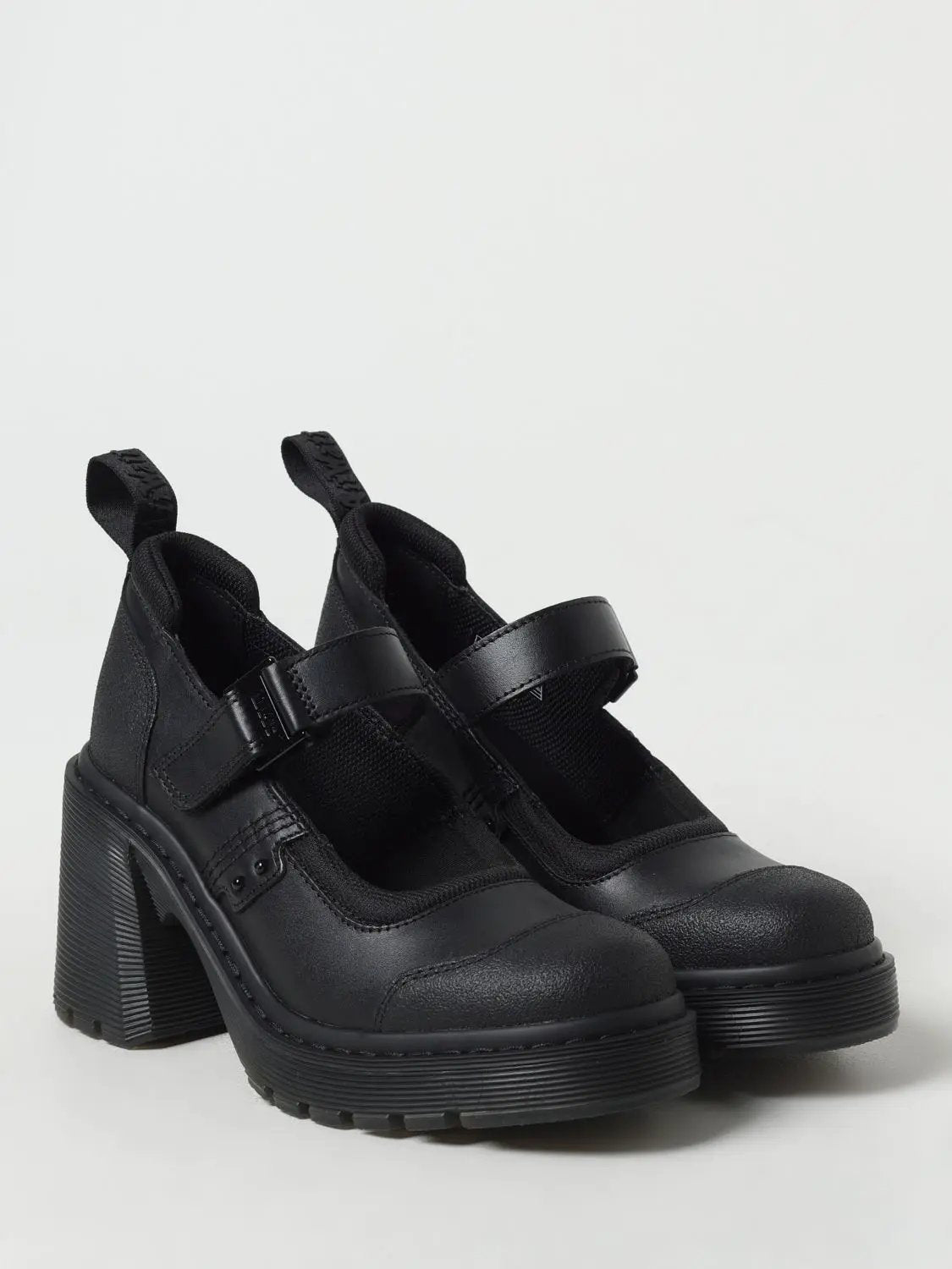 Escarpins à plateforme en cuir noir Dr. Martens