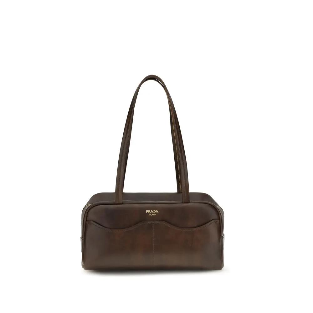 Sac à main Prada Bos Taurus en cuir de veau marron