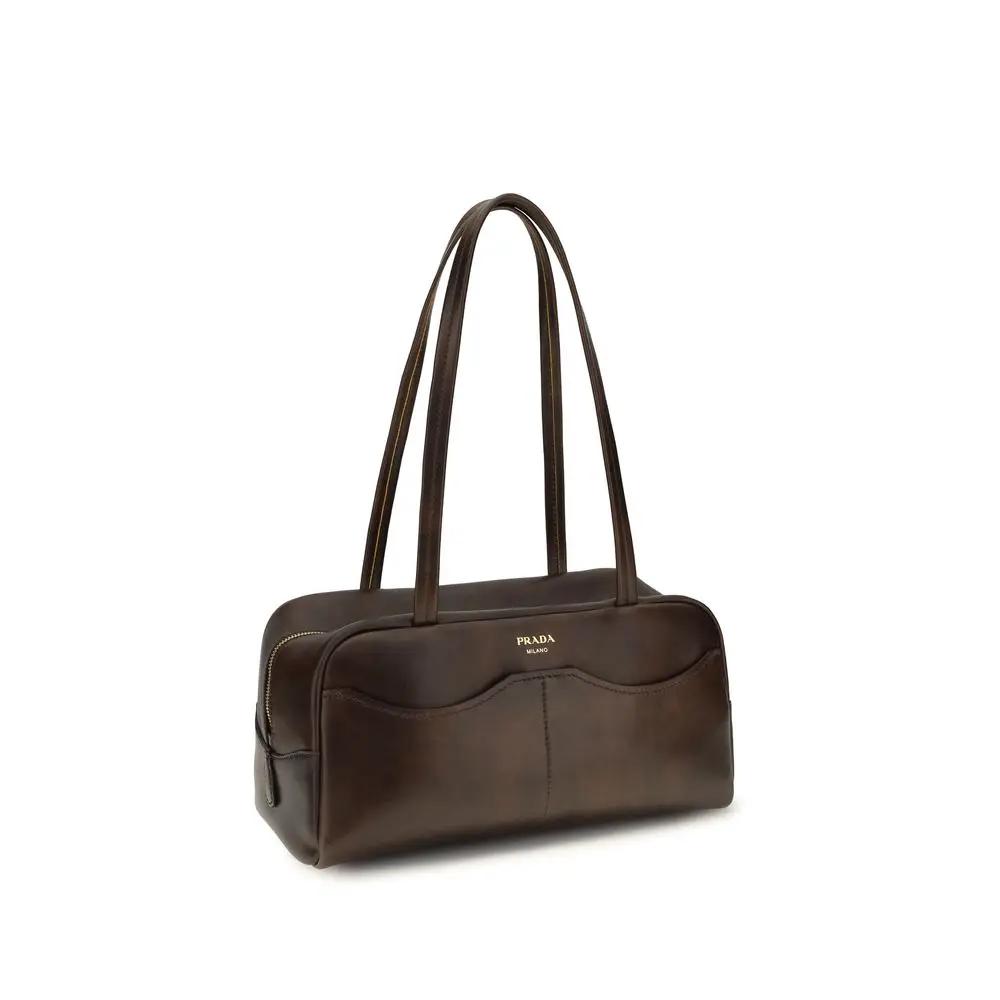 Sac à main Prada Bos Taurus en cuir de veau marron