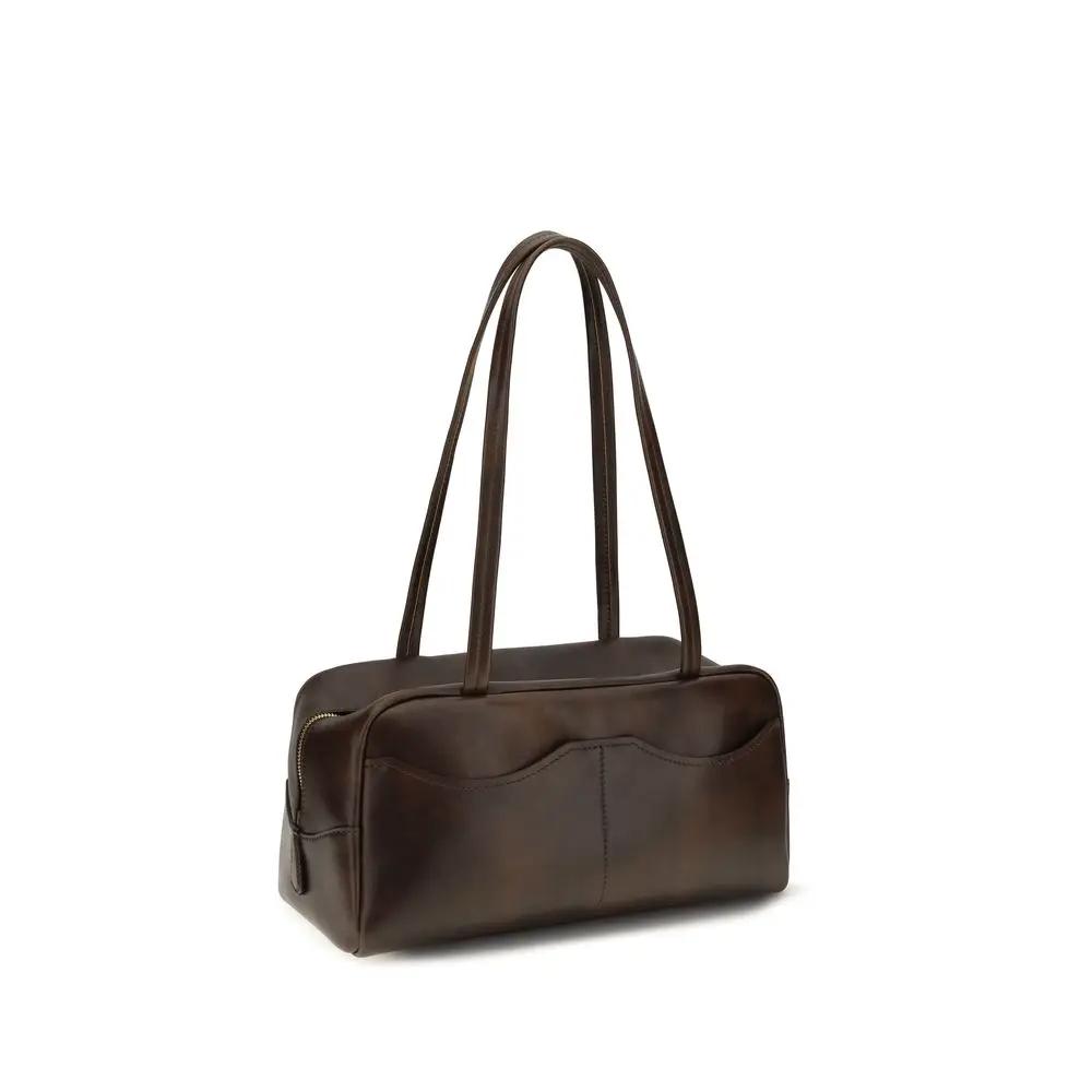 Sac à main Prada Bos Taurus en cuir de veau marron