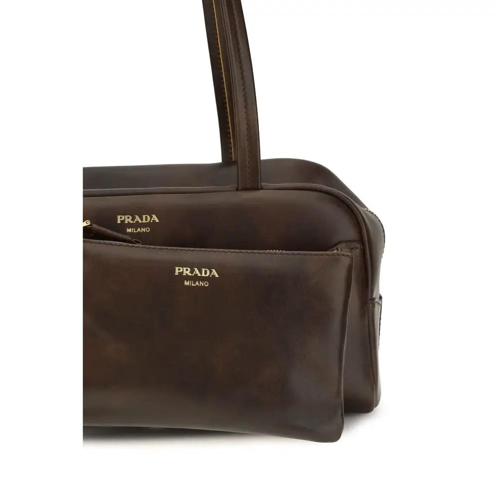 Sac à main Prada Bos Taurus en cuir de veau marron