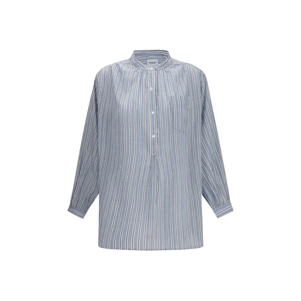 Marant Etoile Blue Cotton Pattern Shirt