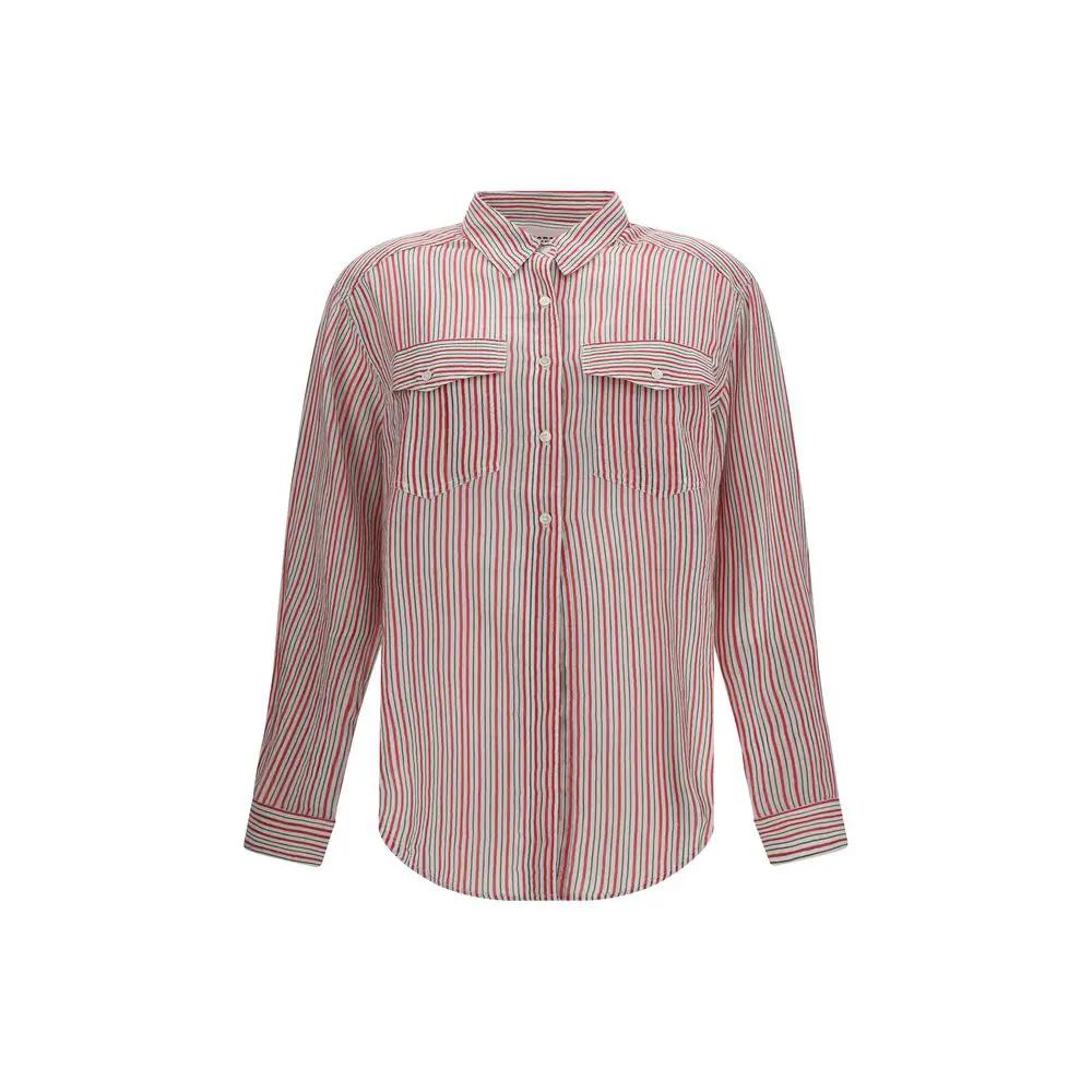 Chemise Marant Etoile en coton beige à motifs