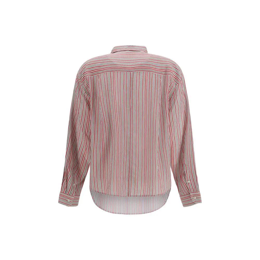 Chemise Marant Etoile en coton beige à motifs