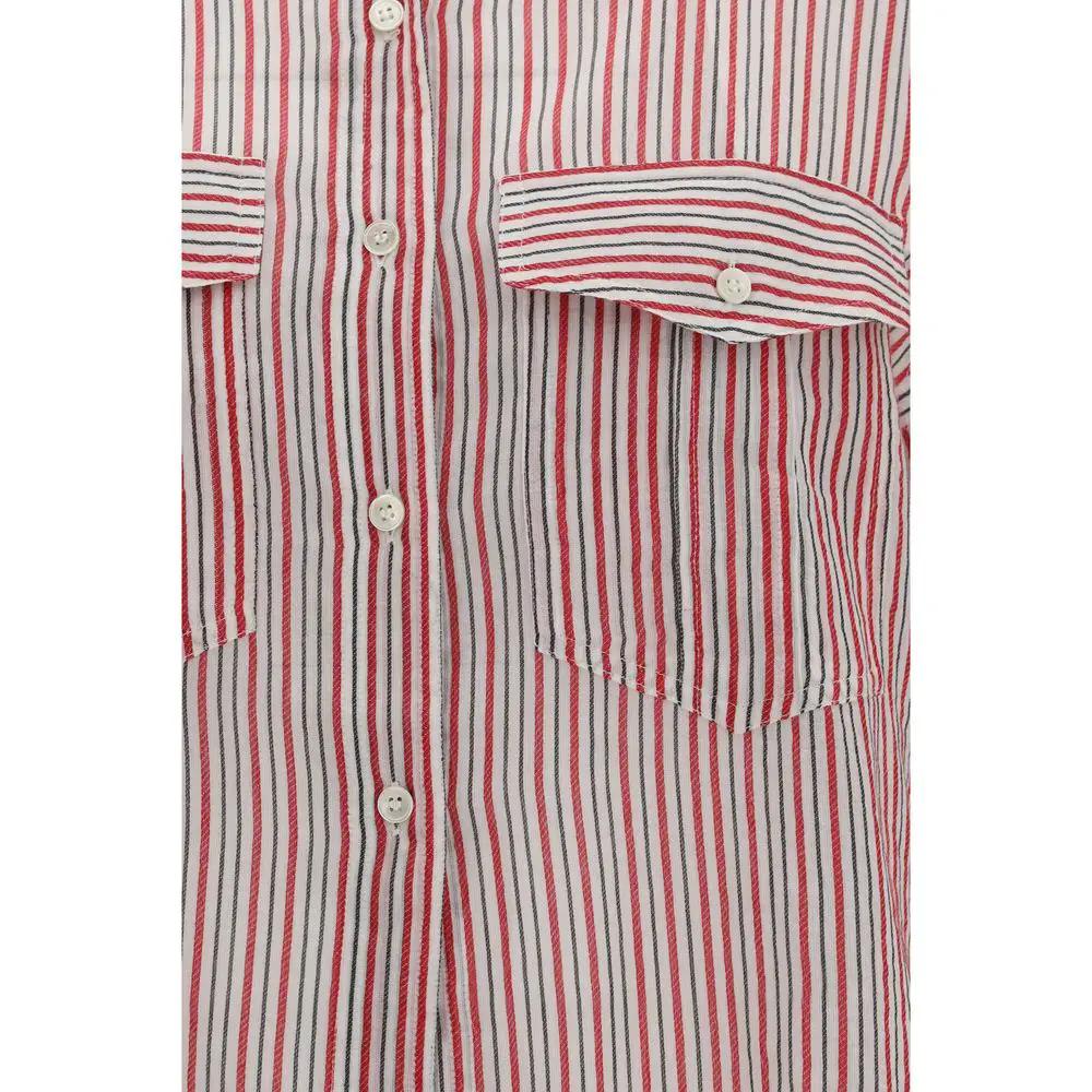 Chemise Marant Etoile en coton beige à motifs