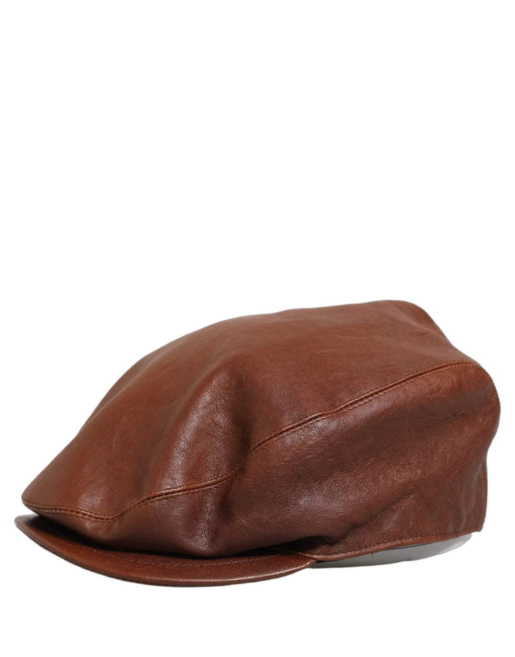 Casquette de Gavroche Dolce & Gabbana en Cuir d'Agneau Marron pour Homme