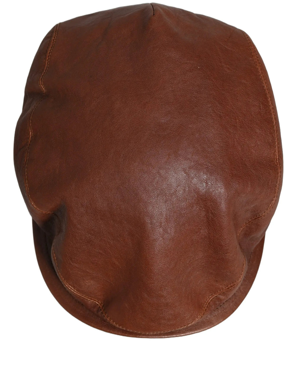 Casquette de Gavroche Dolce & Gabbana en Cuir d'Agneau Marron pour Homme
