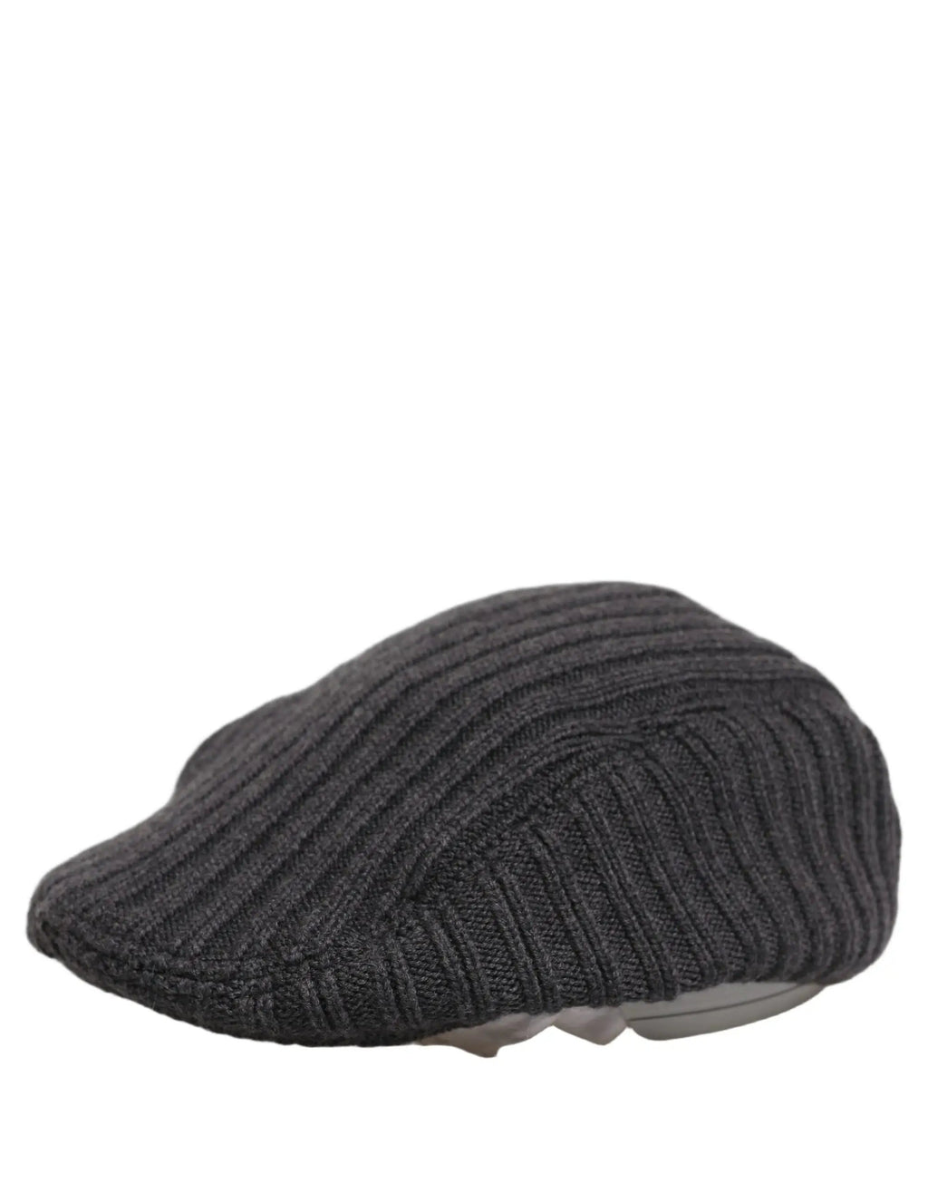 Dolce & Gabbana Homme Chapeau Casquette Gavroche en Laine Tricotée Gris Foncé