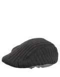 Dolce & Gabbana Homme Chapeau Casquette Gavroche en Laine Tricotée Gris Foncé