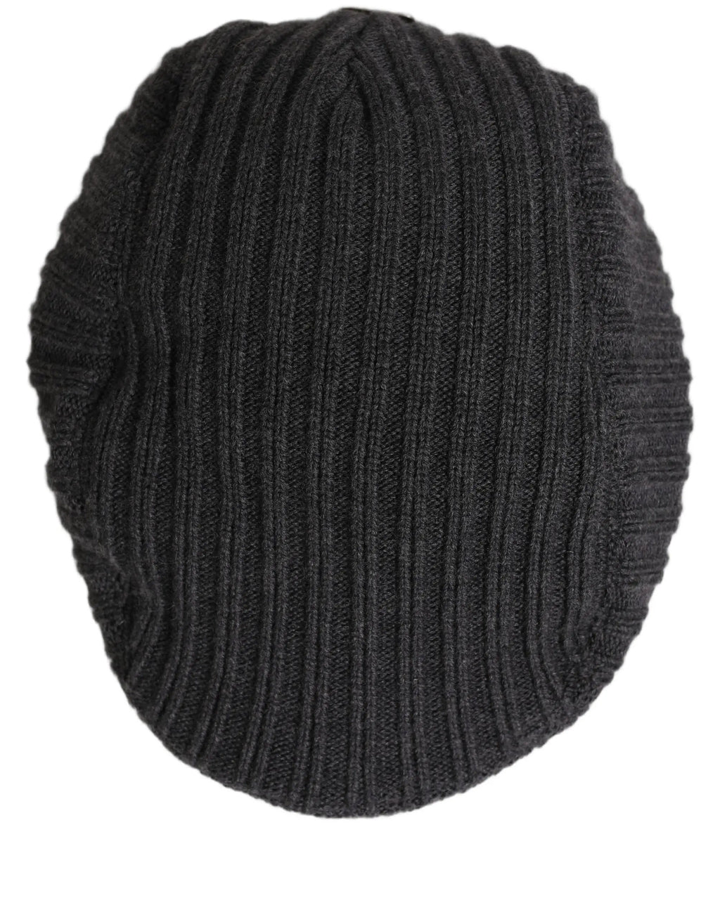Dolce & Gabbana Homme Chapeau Casquette Gavroche en Laine Tricotée Gris Foncé