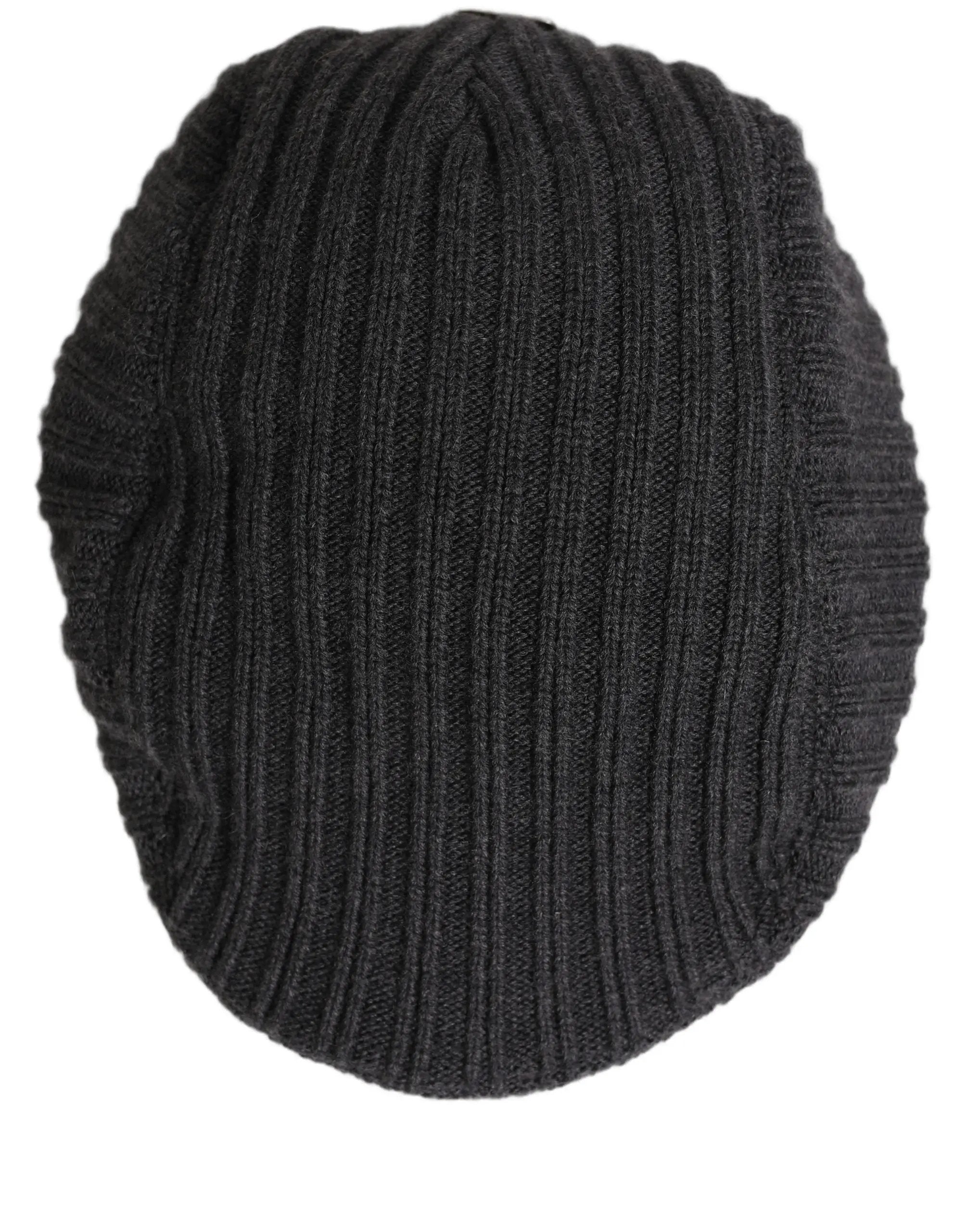 Dolce & Gabbana Homme Chapeau Casquette Gavroche en Laine Tricotée Gris Foncé