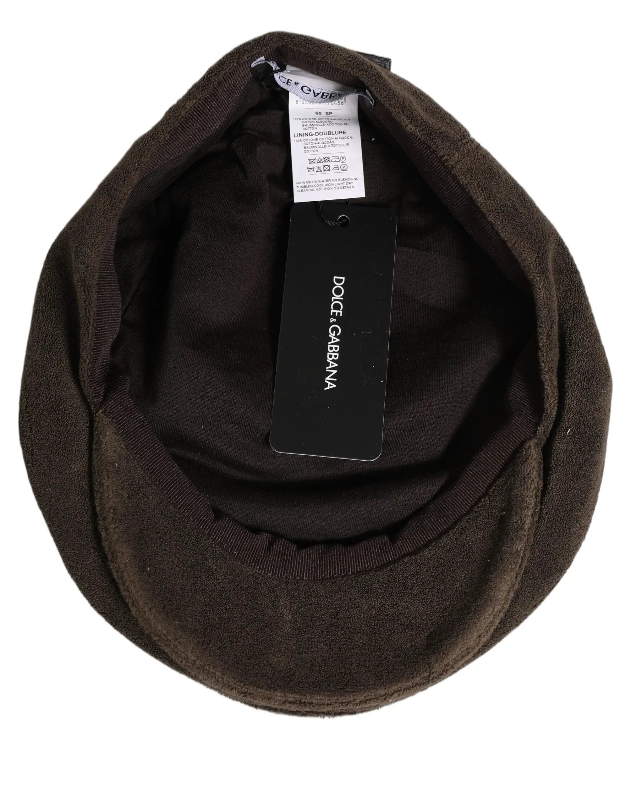 Dolce & Gabbana Men Brown Cotton Newsboy Cloth Capello Hat