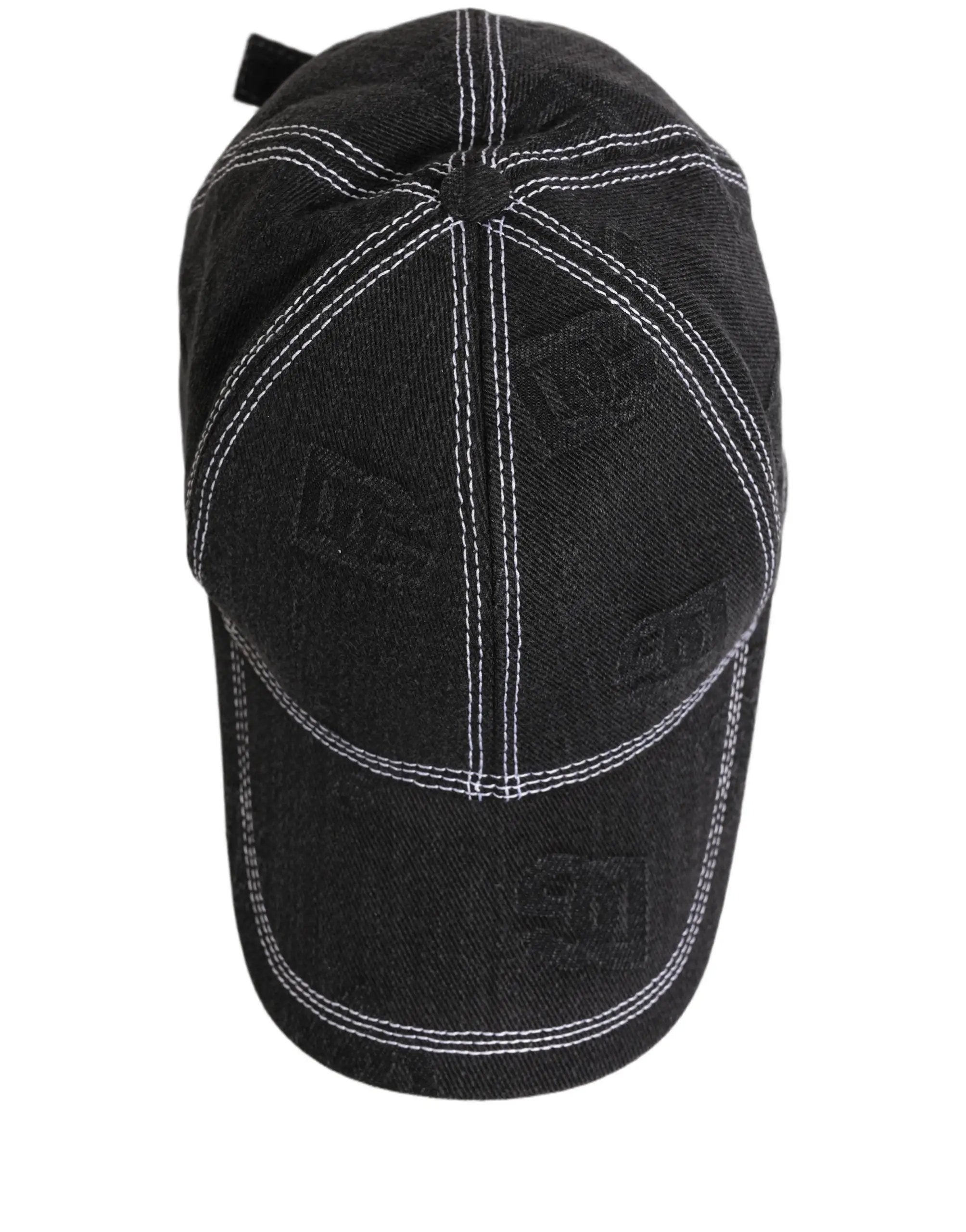 Dolce & Gabbana Casquette de Baseball Homme 6 Panneaux en Coton Noir